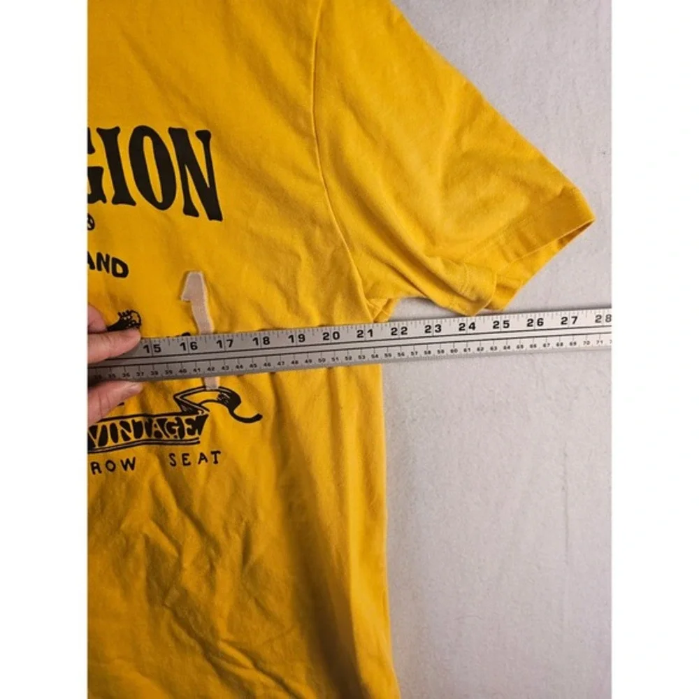 True Religion Brand Jeans Buddha Tour Graphic‎ Yellow Mens T-Shirt #1639